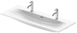Раковина DURAVIT Viu 123х49х18,5 см, подвесная, прямоугольная, санфарфор, цвет белый, с 2 отверстиями под смеситель, слив/перелив