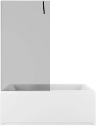 Шторка на ванну Allen Brau Infinity 3 универсальная, размер 825х1600 мм, закаленное стекло 8 мм, фиксированная, стекло тонированное, профиль серебро браш 