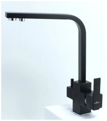 Смеситель для кухни/мойки VIEIR, биканальный, однорычажный, поворотный, керамический, длина излива 213 мм, латунь, цвет черный Смеситель для кухни/мойки VIEIR, биканальный, однорычажный, поворотный, керамический, длина излива 213 мм, латунь, цвет черный