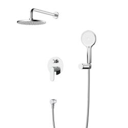 Душевая система Cezares Stylus встраиваемая, цвет хром, комплект: однорычажный смеситель/тропический душ (с верхней лейкой)/лейка/шланг, встраиваемый (скрытый) монтаж