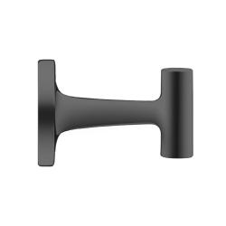 Крючок Duravit Starck T одинарный, размер 7,3х5 см, настенный, металл, форма т-образная, для полотенец в ванную/туалет/душевую кабину, цвет матовый черный, к стене