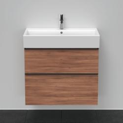 Тумба под раковину Duravit D-Neo, 78,4х44,2х62,5 см, подвесная, 2 выдвижных ящика, ДСП, цвет: орех матовый, шкафчик навесной, прямоугольная, правая/левая, в ванную комнату