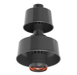 Оголовок с ветрозащитой Okseler D80/125 черный, алюминивый, для дымохода