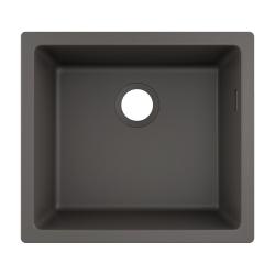 Мойка кухонная Hansgrohe 450, S51, S510-U450, 50х45х20,5 см, встраиваемая снизу/под столешницу, искусственный гранит, прямоугольная, цвет серый камень, без отверстия под смеситель