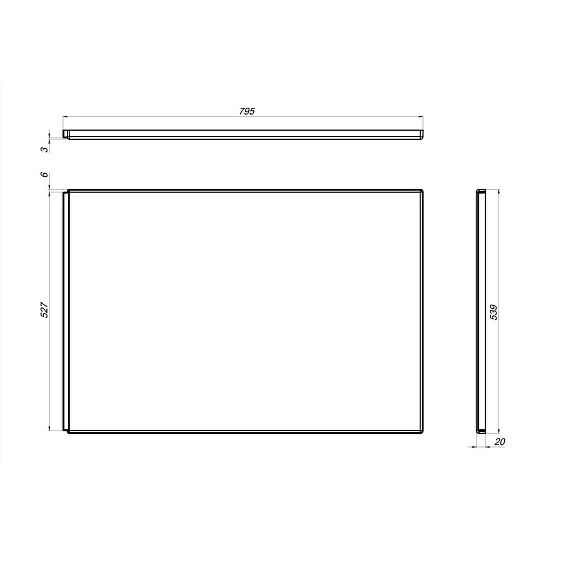 Панель боковая AM.PM Gem 80 см для ванны, универсальная, акрил, цвет белый, (экран для ванны) прямоугольная, торцевая панель