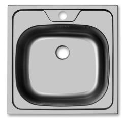 Мойка Ukinox Классика 48х48х16,5 см, врезная, толщина 0,6 мм, цвет нержавеющая сталь матовая, отверстие под смеситель, квадратная