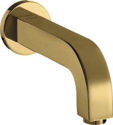 Излив для ванны Axor Citterio, без переключателя на душ, настенный, неповоротный, латунь, цвет: полированное золото, квадратный, длина излива 16,5 см, встраиваемый/встроенный, для смесителя/ванны/ванной/душевой, без смесителя