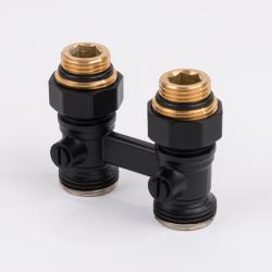 Узел нижнего подключения Delta проходной G 3/4 x 1/2 D=50 MM  (Ral 9005) черный 325501105