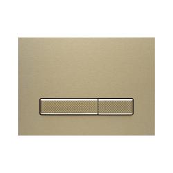 Кнопка смыва KK-POL Aquafiori Diamond X прямоугольная, цвет шампань матовая, нержавеющая сталь, клавиша управления для сливного бачка, инсталляции унитаза, двойная, механическая, панель, универсальная, размер 245х175х13 мм