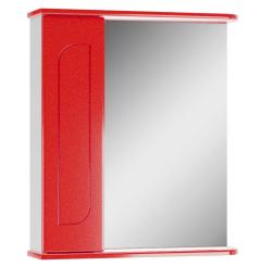 Зеркальный шкаф Домино Радуга Айсберг 60, 615х154х700 мм, без подсветки, подвесной, цвет красный, зеркало, 1 распашная дверца, прямоугольный