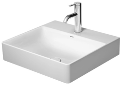 Раковина DURAVIT DuraSquare WonderGliss 50х47х14,5 см, подвесная, прямоугольная, санфарфор, шлифованная, цвет белый, 2 отверстия под смеситель, антигрязевое покрытие, без перелива