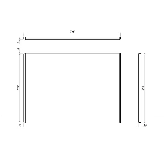 Панель боковая AM.PM Gem 75 см для ванны, универсальная, акрил, цвет белый, (экран для ванны) прямоугольная, торцевая панель