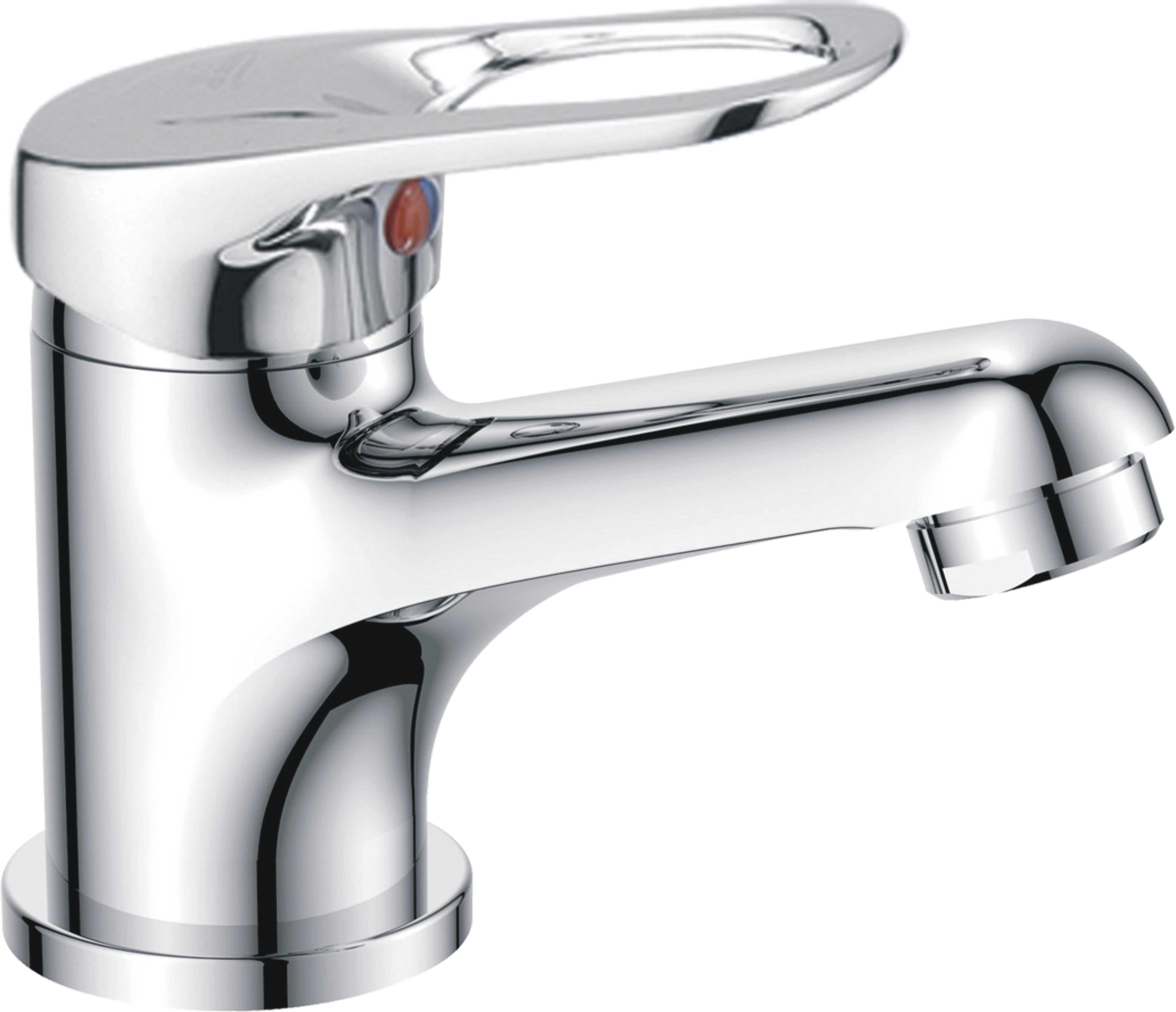 Смеситель для умывальника HAIBA однозахватный, неповоротный, латунный, длина 118 мм, латунь, цвет хром