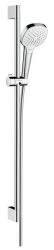 Душевой гарнитур Hansgrohe Croma Select E Vario EcoSmart Unica, высота 90 см, лейка квадратная, комплект: ручной душ/душевая штанга/шланг для душа/ползунок, пластиковый, цвет хром/белый, наружного монтажа, настенный, для душа/ванной