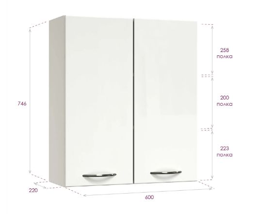 Шкаф Onika Кредо 60 двухстворчатый белый 306003
