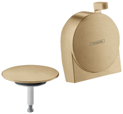 Излив для ванны Hansgrohe Exafill S (внешняя часть), настенный/на ванну, неповоротный, латунный, цвет шлифованная бронза, круглый, длина излива 3,6 см, встраиваемый/встроенный, для смесителя/ванны/ванной/душевой