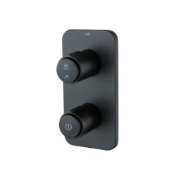 Смеситель для душа скрытого монтажа IDDIS Slide нажимной/Push Control, керамический картридж, латунь. цвет черный матовый, душевой, хромированный, вертикальный, встраиваемый