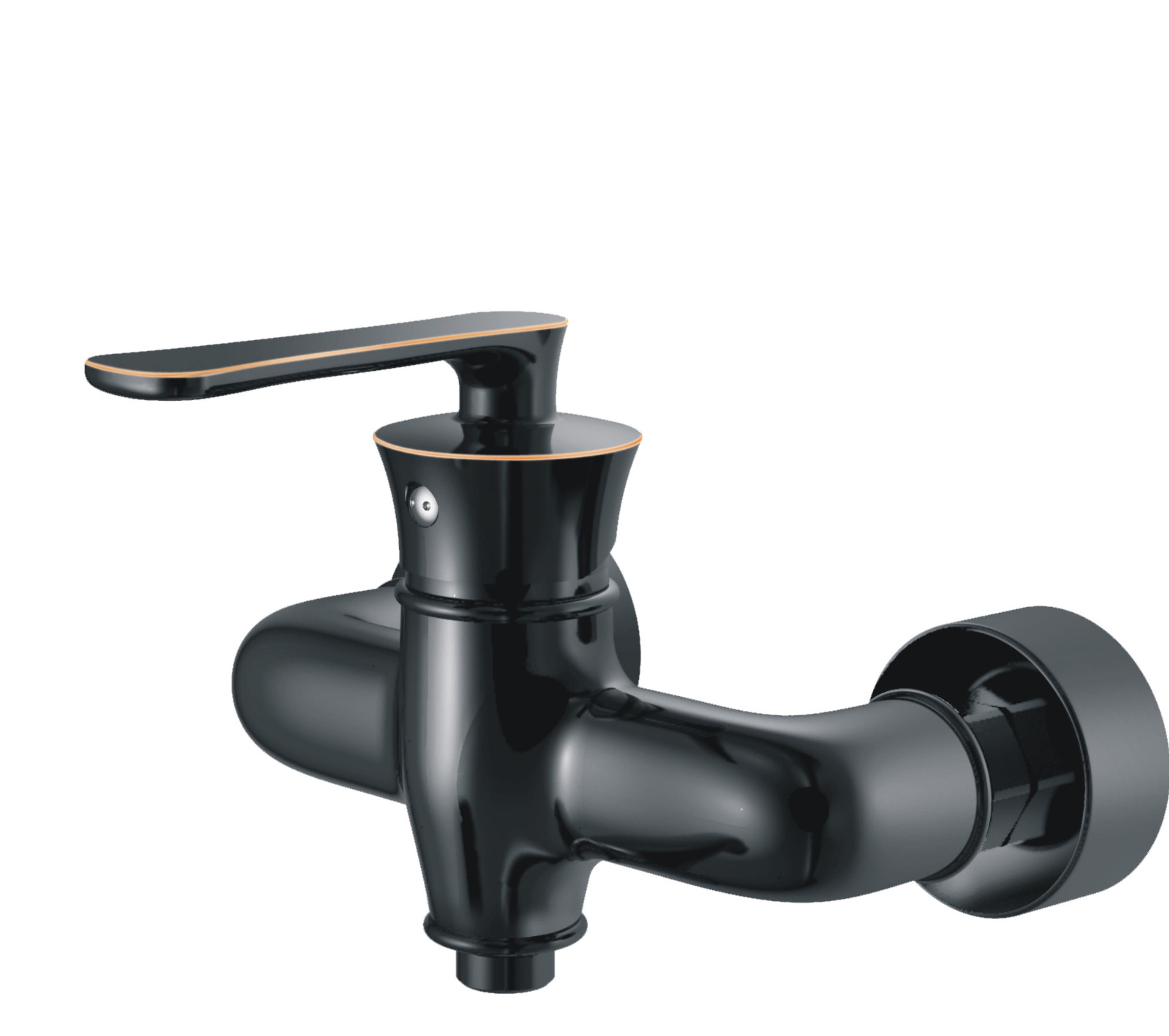 Смеситель для ванны/душа HAIBA однозахватный, хромированный, настенный, без излива, латунь, цвет черный