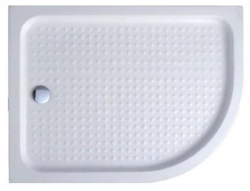 Душевой поддон Cezares Tray A, 120х80х15 см, ассиметричный/угловой, левосторонний/левый, акриловый, низкий, белый, с бортиком, с антискользящим покрытием, литой, литьевой, для душа