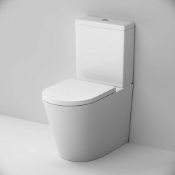 Унитаз компакт Am.Pm Func белый, напольный, 375x640x840 мм, горизонтальный (прямой) выпуск, безободковый, антивсплеск, с быстросьемным сиденьем микролифт 