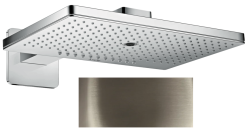 Верхний душ AXOR ShowerSolutions 460/300 3jet, с держателем, с квадратной розеткой, настенный монтаж, прямоугольный, с 3 режимами, размер 46,6х30 см, металлический, цвет: полированный никель, для душа/ванной