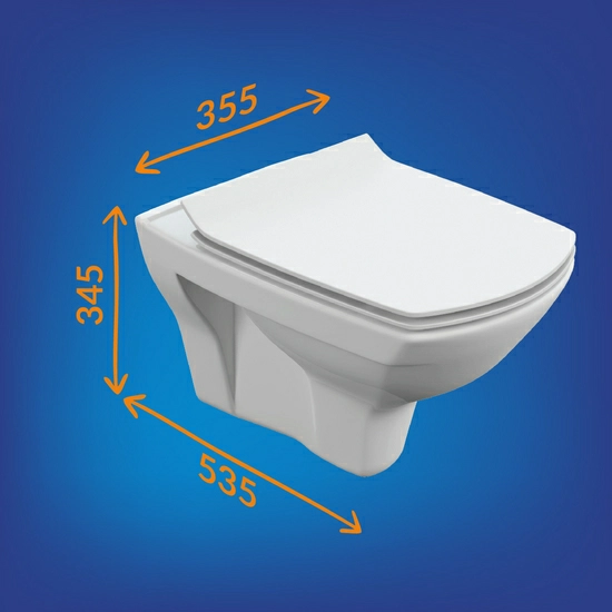 Комплект унитаза с инсталляцией Cersanit CARINA XL DPL EO slim инсталляция AQUA 40 SMART M кнопка CORNER пластик хром глянцевый