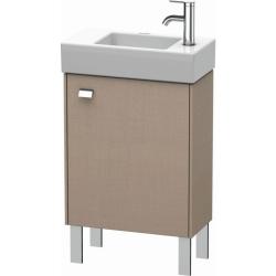 Тумба под раковину Duravit Brioso, 48,4х23,9х57 см, напольная, цвет: лен/хром, 1 распашная дверца/одностворчатая, стеклянная полка, ДСП, прямоугольная, правая, в ванную комнату
