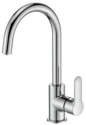 Смеситель для кухни/мойки IDDIS Cuba, с каналом для фильтрованной воды, однорычажный, поворотный, керамический картридж, длина излива 200 мм, латунь, цвет хром