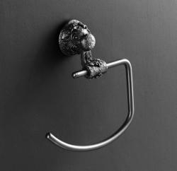 Держатель для туалетной бумаги Art&Max Sculpture, без крышки, серебро, настенный, латунь, форма округлая, для туалета/ванной, бумагодержатель