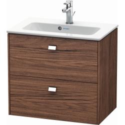 Тумба/шкафчик для консоли/столешницы Duravit Brioso под раковину 62х55х44,2 см, подвесная, ДСП, цвет: орех темный/хром, 2 выдвижных ящика, прямоугольная