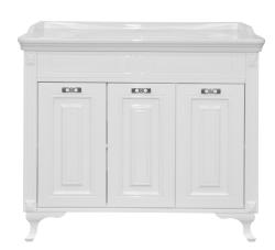 Тумба с раковиной Azario MAGNOLIA 100, 100х50х88 см, напольная, 3 распашные дверцы, МДФ/ЛДСП, прямоугольная, цвет-белый/раковина Artdeco 100, прямоугольная, цвет белый