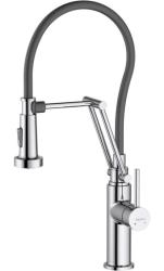 Смеситель для кухни/мойки Aquatek Европа однорычажный, гибкий/выдвижной, излив 239 мм, латунь, цвет хром