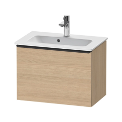 Тумба под раковину Duravit D-Neo, 61х37,2х44 см, подвесная, 1 выдвижной ящик, ДСП, цвет: натуральный дуб, шкафчик навесной, прямоугольная, правая/левая, в ванную комнату