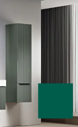 Пенал Cezares Premium Plisse с зеркалом внутри, 35х38х150 см, подвесной, (правый/левый/универсальный), 1 распашная дверь,1 выдвижной ящик/реверсивная, цвет зеленый, в ванную комнату