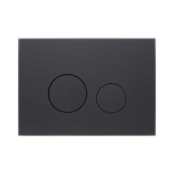 Кнопка смыва KK-POL M11 Omnes Orbis Gelida прямоугольная, цвет черный матовый, стекло, клавиша управления для сливного бачка, инсталляции унитаза, двойная, механическая, панель, универсальная, размер 245х175х14 мм