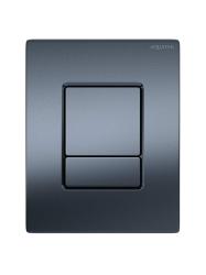 Кнопка смыва Aquatek Pneumo N прямоугольная, цвет оружейная сталь, пластик, клавиша управления (клавиши прямоугольные) для сливного бачка, инсталляции унитаза, двойная, пневматическая, панель, размер 156х197х10 мм