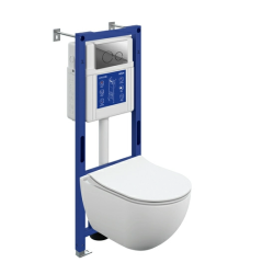 Комплект унитаза с инсталляцией Cersanit BRASKO SMART DPL EO slim инсталляция AQUA 40 SMART M кнопка TWINS пластик хром глянцевый LP