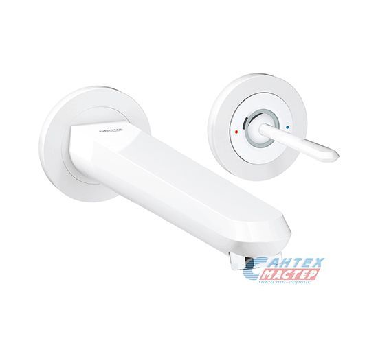 Смеситель для раковины Grohe Eurodisc Joy встраиваемый, однорычажный, излив длинный, длина 226 мм, керамический, латунь, цвет белая луна/хром, хромированный