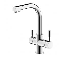 Смеситель для кухни/мойки Bravat Palace F729261CP-RUS с подключением к фильтру с питьевой водой, однорычажный, керамический, с поворотным изливом, длина излива 237 мм, латунь, цвет хром