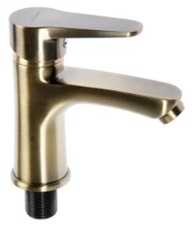 Смеситель для раковины/умывальника Accoona, однорычажный, неповоротный, керамический, длина излива 95 мм, цинк, цвет бронза