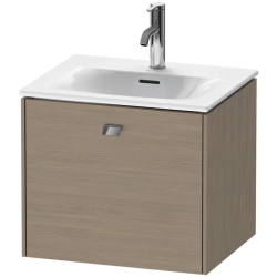 Тумба c раковиной Duravit Brioso, 60х48х50,2 см, подвесная, 1 выдвижной ящик, ДСП, цвет: дуб терра/хром /Vero Air, мебельная, прямоугольная, цвет белый, фарфоровая, без отверстия под смеситель, без перелива