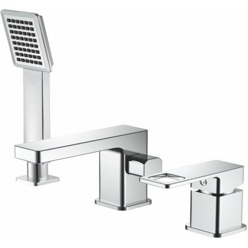 Смеситель для ванны/душа HAIBA однозахватный, хромированный, на борт ванны, излив 166 мм, неповоротный, латунь, хром