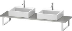 Столешница Duravit Brioso, для консоли, консольное полотно, 80х48х3 см, ДСП, прямоугольная, тонкая, цвет: бетонно-серый,  для двух раковин/умывальников/рукомойников, 2 выреза под раковину, установка по краям