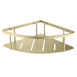 Полка-корзина Aquatek AQ4926BG настенная/подвесная, 218х218 мм нержавеющая сталь, угловая, для ванных принадлежностей, в ванную/туалет/душевую кабину, цвет шлифованное золото