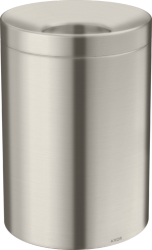 Ведро/корзина для мусора Axor Universal Circular Accessories с крышкой, 5 л, напольное, металлическое/пластиковое, форма круглая, для туалета/ванной/кухни, цвет под сталь, со съемной вставкой
