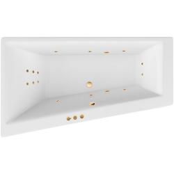 Ванна Excellent Sfera SMART, 170х100 см, акриловая, цвет- белый/золото, (с гидромассажем), с каркасом, асимметричная, левосторонняя, левая, приставная/встраиваемая