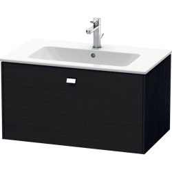 Тумба под раковину Duravit Brioso, 82х47,9х44,2 см, подвесная, 1 выдвижной ящик, ДСП, цвет: дуб черный/хром, шкафчик навесной, механизм доводчика, прямоугольная, правая/левая, в ванную комнату