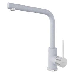 Смеситель для кухни/мойки TopZero, цвет Titan, L образный, однорычажный, с высоким/низким изливом, высота излива 275 см, из латуни/гранита