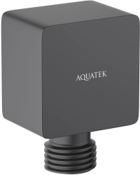 Шланговое подключение Aquatek AQ2459MB цвет матовый черный, без держателя душевой лейки, резьбовое соединение, настенное, для душа/ванной, латунь, квадратное