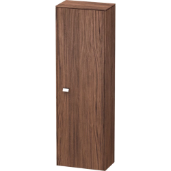 Пенал Duravit Brioso R, 42x24x133 см, подвесной, (правый), с дверцей, с полкой, со стеклянными полками, цвет: орех темный/хром, в ванную комнату